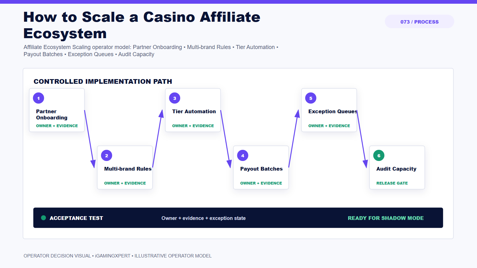 How to Scale a Casino Affiliate Ecosystem operator infographic