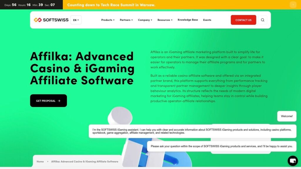 affiliate tracking platform software landing page 1