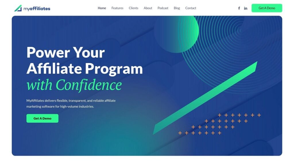 affiliate tracking platform software landing page